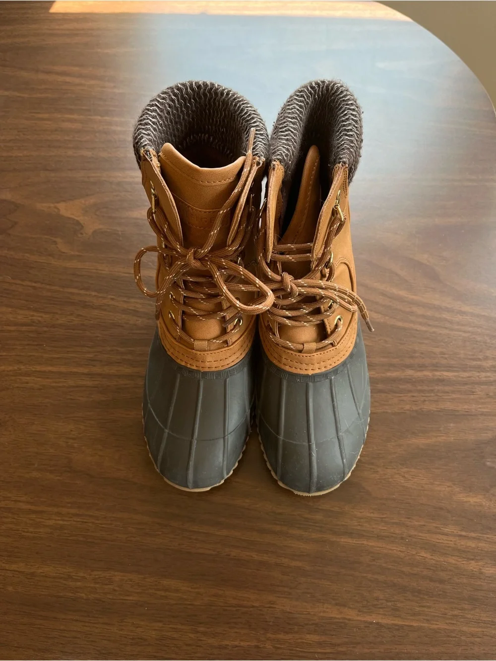 Tommy Hilfiger Brown and Dark Gray Women's Winter Rain Boots